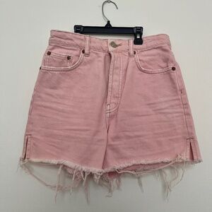 ZARA Pink Denim Distressed High Rise Shorts size 4